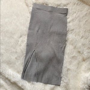 Zara midi gray fitted skirt size S